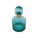 Fluid Home Interiors - The Teal Glass Bottle with Brass Detail with Lid - Libra Interiors