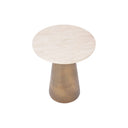 Fluid Home Interiors - Tivali Light Travertine Side Table - Libra Interiors