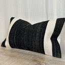 Fluid Home Interiors - Black & Cream Stripe Cotton Cushion 50x30cm - Ellenvale Interiors