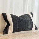 Fluid Home Interiors - Black & Cream Stripe Cotton Cushion 50x30cm - Ellenvale Interiors