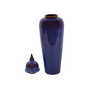 Fluid Home Interiors - Mediterranean Tall Jar Glazed Ceramic Dark Blue - Libra Interiors