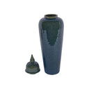 Fluid Home Interiors - The Mediterranean Tall Jar Glazed Ceramic Green with Lid - Libra Interiors