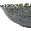 Fluid Home Interiors - Mediterranean Green Glaze Ceramic Bowl with Bobble Edge - Libra Interiors