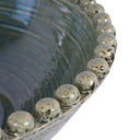 Fluid Home Interiors - Mediterranean Green Glaze Ceramic Bowl with Bobble Edge - Libra Interiors