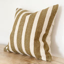 Fluid Home Interiors - Olive and Cream Stripe Cotton Cushion 45x45cm - Ellenvale Interiors