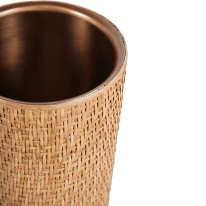 Fluid Home Interiors - Rattan Dusky Luxe Gold Wine Cooler - Libra Interiors