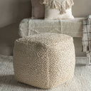 Fluid Home Interiors - Teddy Hand Woven Ivory Cotton Pouffe - Libra Interiors