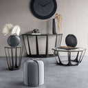 Fluid Home Interiors - The Oxford Seamed Button Stool Grey - Libra Interiors