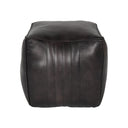 Fluid Home Interiors - Cube Leather Pouffe in Charcoal -Libra Interiors