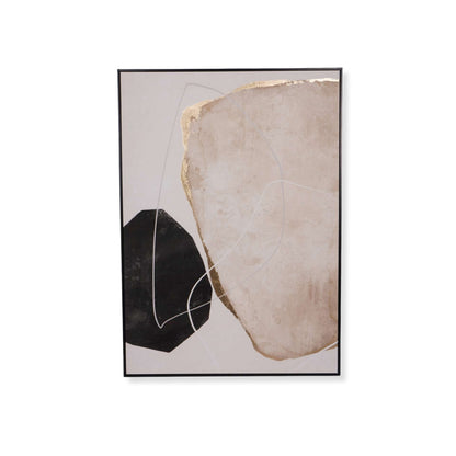 Fluid Home Interiors - Nude, Gold and Black Framed Abstract Canvas - Libra Interiors