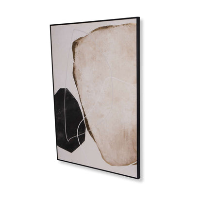 Fluid Home Interiors - Nude, Gold and Black Framed Abstract Canvas - Libra Interiors