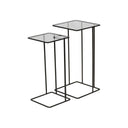 Fluid Home Interiors - Set of 2 Glass and Metal Side Tables - Libra Interiors