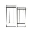 Fluid Home Interiors - Set of 2 Glass and Metal Side Tables - Libra Interiors