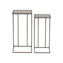 Fluid Home Interiors - Set of 2 Glass and Metal Side Tables - Libra Interiors