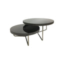 Fluid Home Interiors - Round Coffee Tables with Black Tinted Glass - Libra Interiors