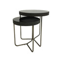 Fluid Home Interiors - Set of 2 Side Tables with Black Tinted Glass - Libra Interiors