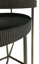 Fluid Home Interiors - Set of 2 Side Tables with Black Tinted Glass - Libra Interiors