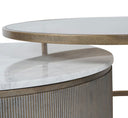 Fluid Home Interiors - Aged Gold Set of 2 Marble Nesting Coffee Tables - Libra Interiors