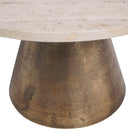 Fluid Home Interiors - The Tivali Brass and Light Travertine Coffee Tables - Libra Interiors