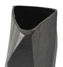 Fluid Home Interiors - Cast Aluminium Faceted Charcoal Black Vase 45cm - Libra Interiors