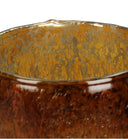 Round Textured Amber Candle Holders