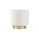 Blanche Ceramic Planters With Gold Finish Base