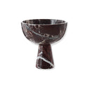 Odessa Large Red Marble Pedestal Bowl