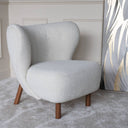 Fluid Home Interiors - Wingback Occasional Chair Cream Boucle - Libra Interiors