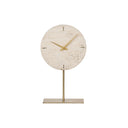 Fluid Home Interiors - Light Travertine Mantle Clock On Stand - Libra Interiors