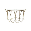 Fluid Home Interiors - Deco Champagne Iron Console Table With Scallop Detail - Libra Interiors