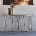 Fluid Home Interiors - Deco Champagne Iron Console Table With Scallop Detail - Libra Interiors