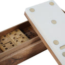 Fluid Home Interiors - Luxe Rustic Wooden White and Gold Domino Set - Libra Interiors