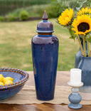 Fluid Home Interiors - Mediterranean Tall Jar Glazed Ceramic Dark Blue - Libra Interiors