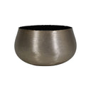 Metallic Gold Metal Round Planter