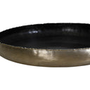 Fluid Home Interiors - Metallic gold metal round platter bowl -Libra Interiors