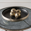 Fluid Home Interiors - Metallic gold metal round platter bowl -Libra Interiors