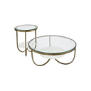 Fluid Home Interiors - White Marble And Antique Gold Iron Side Table - Libra Interiors