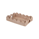 Fluid Home Interiors - Rattan Set of Two Rectangular Scallop Trays - Libra Interiors