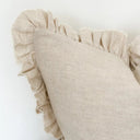 Maya Sand Ruffle Linen Cushion Cover 65x65cm