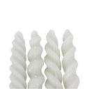 Fluid Home Interiors set of 4 wax twisted dining  candles in beige