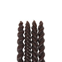 Fluid Home Interiors set of 4 brown twisted wax dinner candles