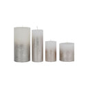 Fluid Home Interiors white and metallic silver ombre pillar candle 10x20cm