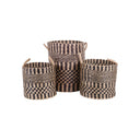 Set of Three Rattan Storage Baskets with Handles