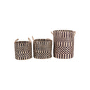 Set of Three Rattan Storage Baskets with Handles