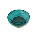 Fluid Home Interiors - Teal Glass Bowl with Brass Detail - Libra Interiors