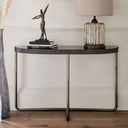 Fluid Home Interiors - Half Moon Console Table with Black Tinted Glass - Libra Interiors