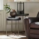 Fluid Home Interiors - Set of 2 Side Tables with Black Tinted Glass - Libra Interiors