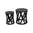 Fluid Home Interiors - Solid Wooden Set of 2 Nesting Side Tables in Black