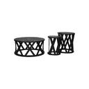 Fluid Home Interiors - Solid Wooden Set of 2 Nesting Side Tables in Black