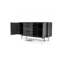 Fluid Home Interiors - The Manhattan Black Storage Cabinet with Two Doors and Three Drawers - Libra Interiors